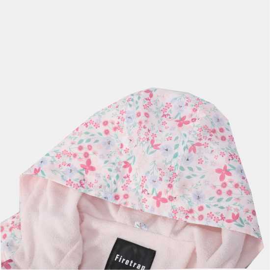 Firetrap Kids Enchanted Blossom Pink Floral Water Resistant Hooded Long Sleeve Rain Anorak Благороден розов 