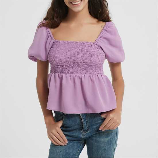 Be You Sleeve Peplum Top Сиренево 