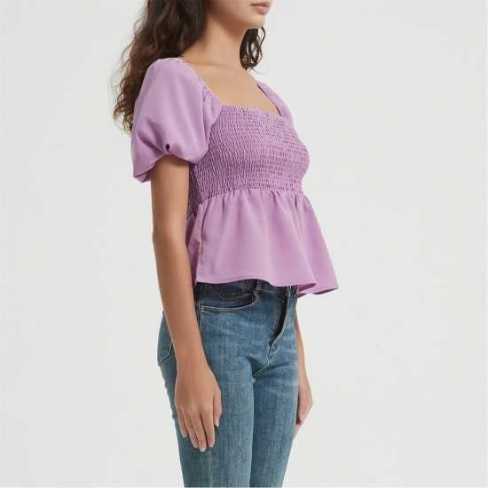 Be You Sleeve Peplum Top Сиренево 