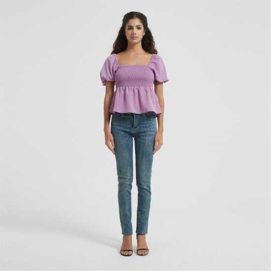 Be You Sleeve Peplum Top Сиренево 
