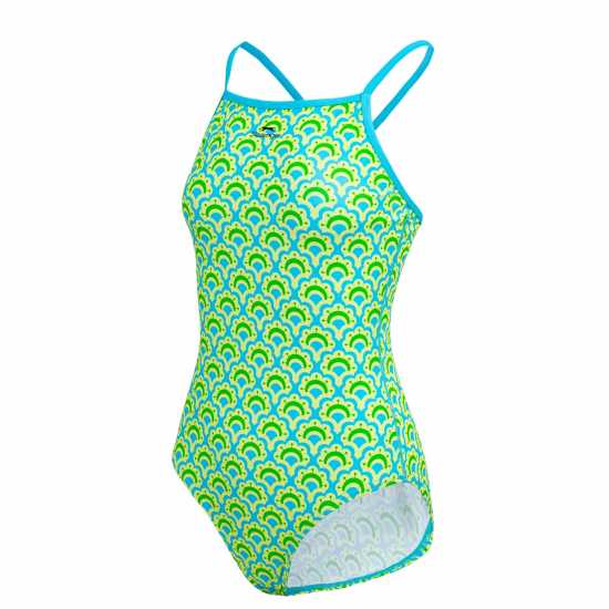 Дамски бански Slazenger Tie Back Swimsuit Womens Зелено/Жълто Slazenger Tie Back Swimsuit Womens Зелено/Жълто Дамски бански