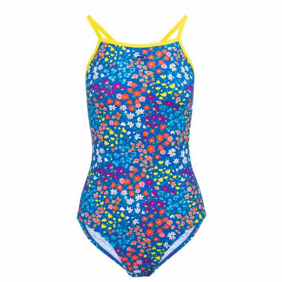 Slazenger Tie Back Swimsuit Womens Цветно Дамски бански