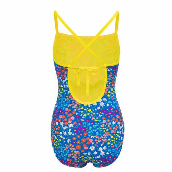 Slazenger Tie Back Swimsuit Womens Цветно Дамски бански