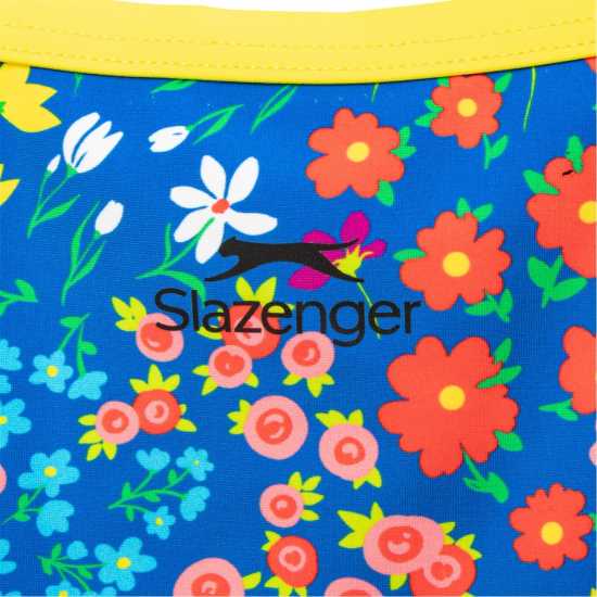 Slazenger Tie Back Swimsuit Womens Цветно Дамски бански