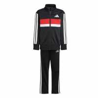 Adidas Екип Невръстни Деца Seasonal Essentials Tiberio 3-Stripes Tracksuit Infants Черно/Червено 