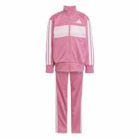 Adidas Екип Невръстни Деца Seasonal Essentials Tiberio 3-Stripes Tracksuit Infants Розово/Бяло 