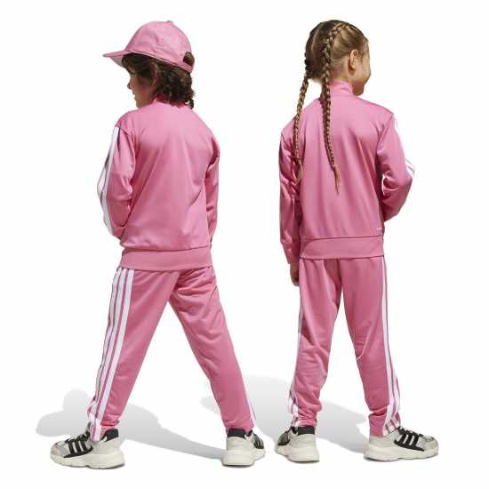 Adidas Екип Невръстни Деца Seasonal Essentials Tiberio 3-Stripes Tracksuit Infants Розово/Бяло Adidas Екип Невръстни Деца Seasonal Essentials Tiberio 3-Stripes Tracksuit Infants Розово/Бяло