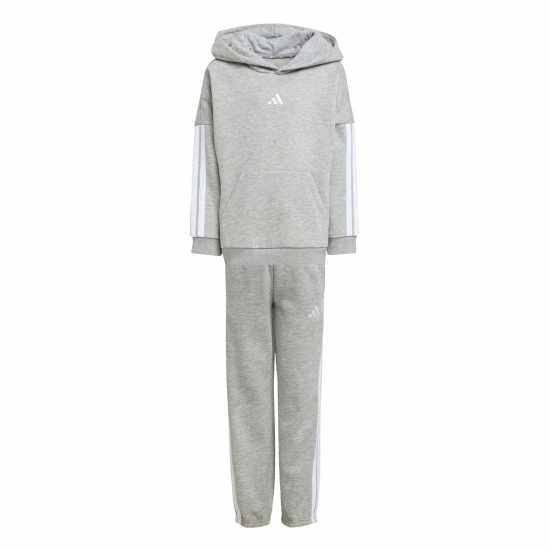 Adidas Екип Невръстни Деца 3-Stripes Essentials Fleece Tracksuit Infants Сиво/Бяло 