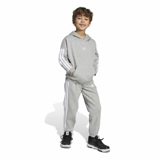 Adidas Екип Невръстни Деца 3-Stripes Essentials Fleece Tracksuit Infants Сиво/Бяло 