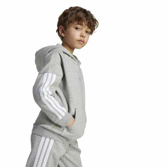 Adidas Екип Невръстни Деца 3-Stripes Essentials Fleece Tracksuit Infants Сиво/Бяло 