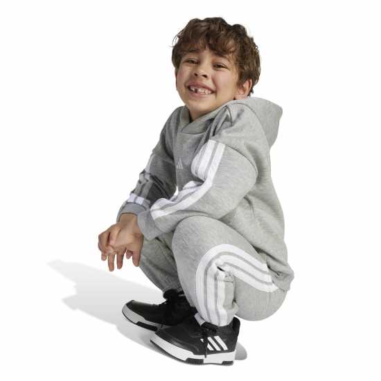 Adidas Екип Невръстни Деца 3-Stripes Essentials Fleece Tracksuit Infants Сиво/Бяло 