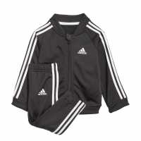 Adidas Stripe Poly Tracksuit Черно/Бяло Детски спортни екипи