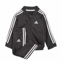 Adidas Stripe Poly Tracksuit Black/White Детски спортни екипи