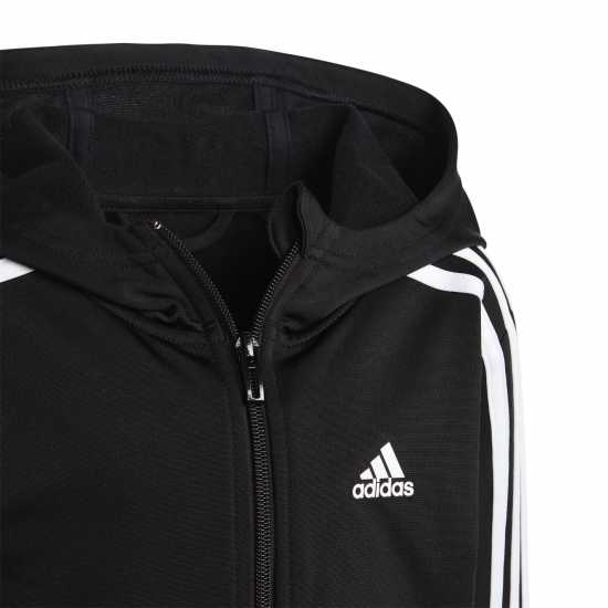 Adidas Stripe Poly Tracksuit Black/White Детски спортни екипи