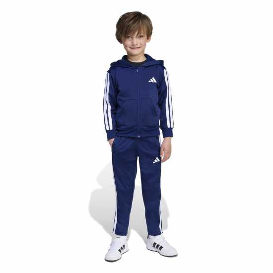 Adidas Stripe Poly Tracksuit Морско синьо/Бяло 