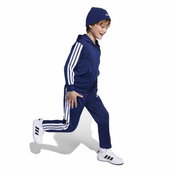 Adidas Stripe Poly Tracksuit Морско синьо/Бяло 