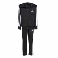 Adidas Stripe Poly Tracksuit Черно/Бяло 