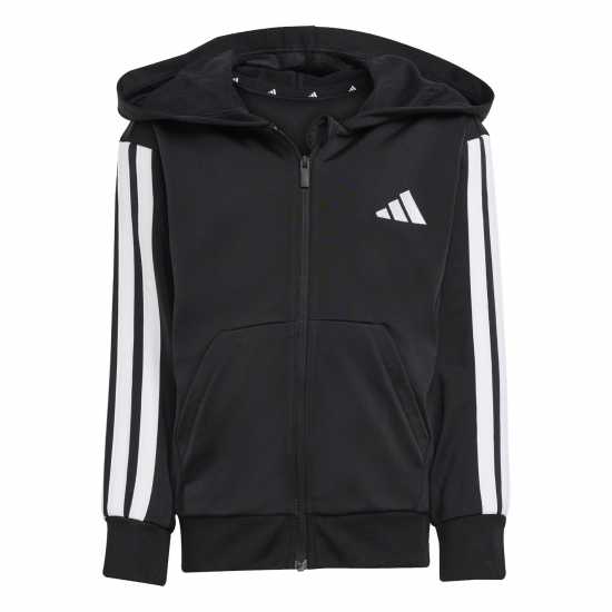 Adidas Stripe Poly Tracksuit Черно/Бяло 