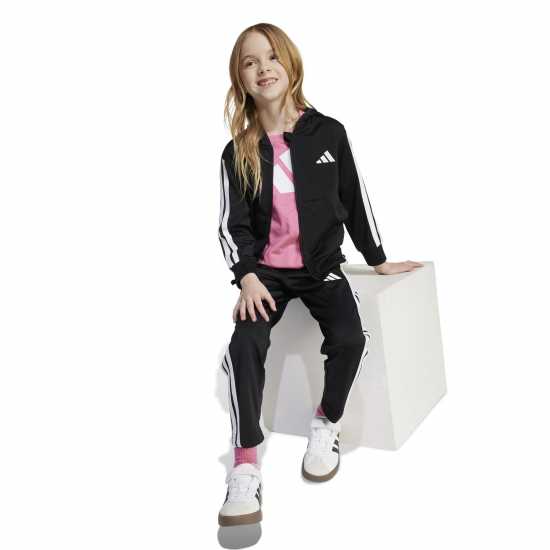 Adidas Stripe Poly Tracksuit Черно/Бяло 