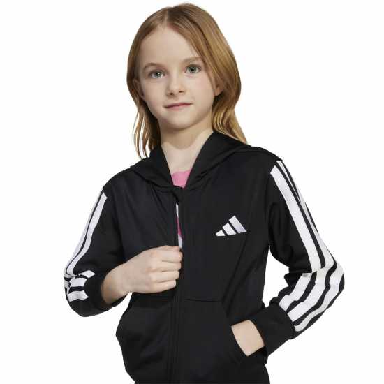 Adidas Stripe Poly Tracksuit Черно/Бяло 