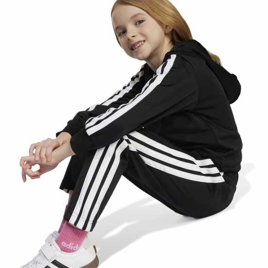 Adidas Stripe Poly Tracksuit Черно/Бяло 