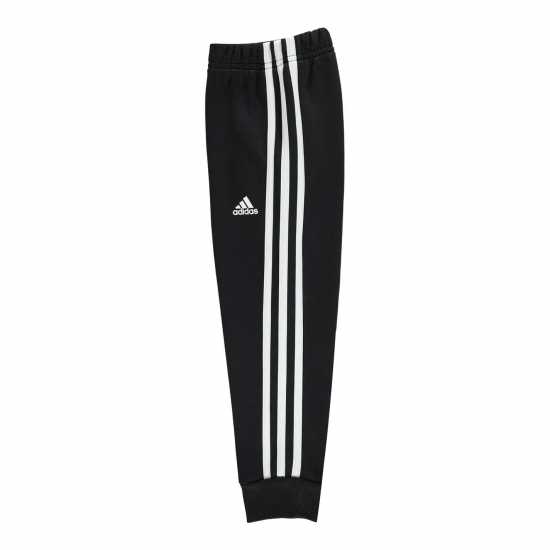 Adidas 3 Stripe Fleece Tracksuit Black/White Детски полар