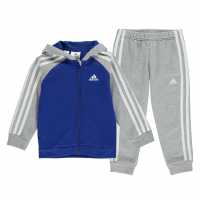 Adidas 3 Stripe Fleece Tracksuit Blue/Grey Детски спортни екипи