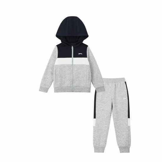 Slazenger Fleece Full Zip Tracksuit Infant Морска синьо 