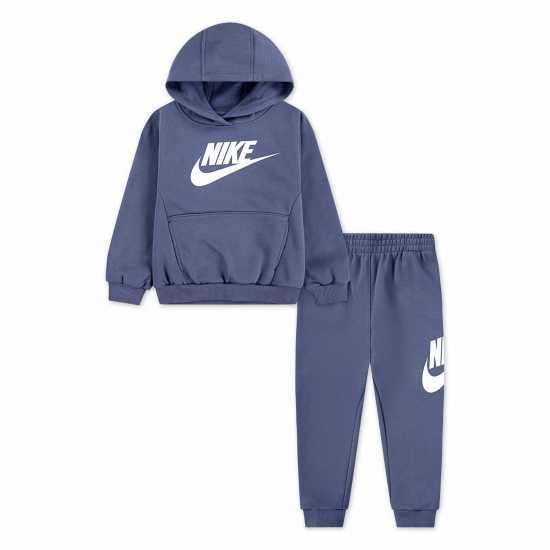 Nike Спортен Комплект Момичета Fleece Tracksuit Infant Girls Индиго 