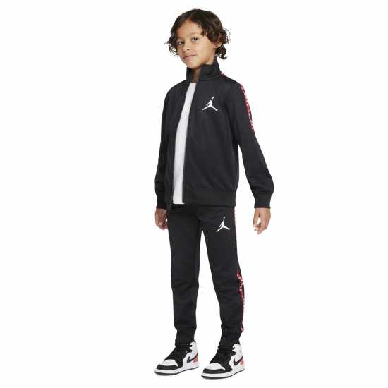 Air Jordan Unisex Kids' Tape Poly Tracksuits Черно/Червено 