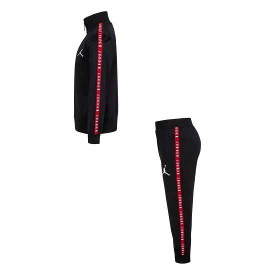 Kids' Tape Poly Tracksuits Черно/Червено Kids' Tape Poly Tracksuits Черно/Червено