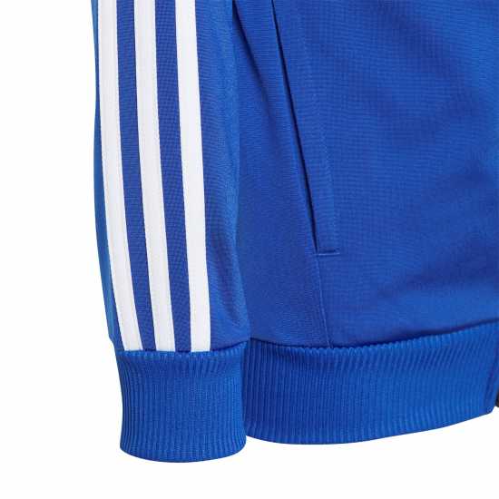 Adidas 3-Stripes Colorblock Shiny Tracksuit Kids NVY/BLU/WHT Детски спортни екипи