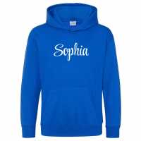 AWD Unisex Kids' Cotton Long Sleeve Pull Over Hoodie Кралско синьо 