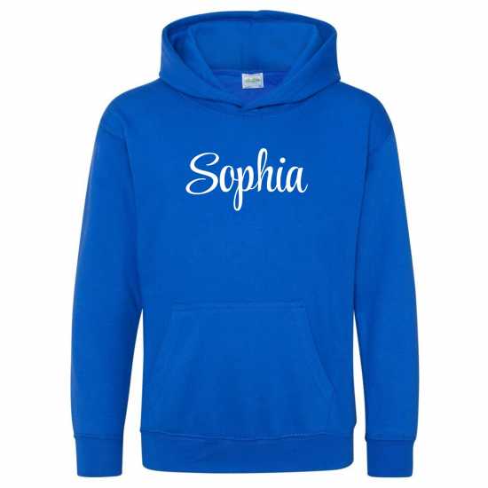 Awd Unisex Kids' Cotton Long Sleeve Pull Over Hoodie Кралско синьо AWD Unisex Kids' Cotton Long Sleeve Pull Over Hoodie Кралско синьо