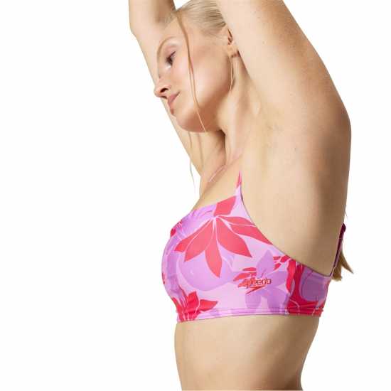 Дамски бански Speedo Womens Printed Adjustable Thinstrap 2 Piece Малиново пълнене Speedo Womens Printed Adjustable Thinstrap 2 Piece Малиново пълнене Дамски бански