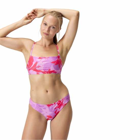 Дамски бански Speedo Womens Printed Adjustable Thinstrap 2 Piece Малиново пълнене Speedo Womens Printed Adjustable Thinstrap 2 Piece Малиново пълнене Дамски бански