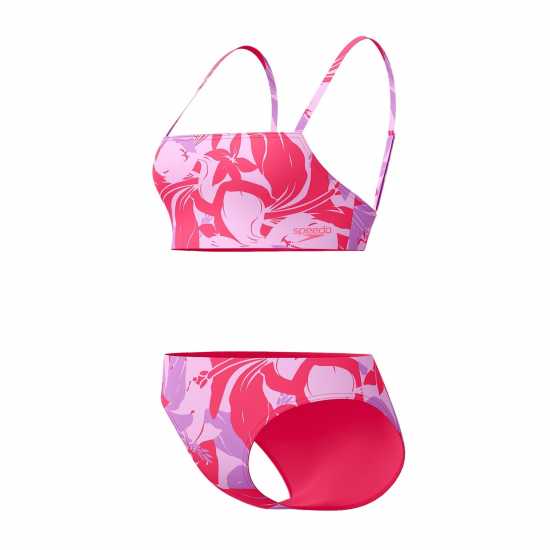 Дамски бански Speedo Womens Printed Adjustable Thinstrap 2 Piece Малиново пълнене Speedo Womens Printed Adjustable Thinstrap 2 Piece Малиново пълнене Дамски бански