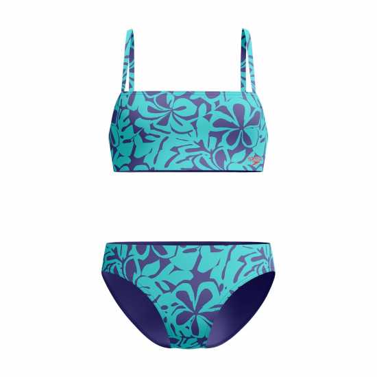 Speedo Womens Printed Adjustable Thinstrap 2 Piece Хапуна синьо Дамски бански