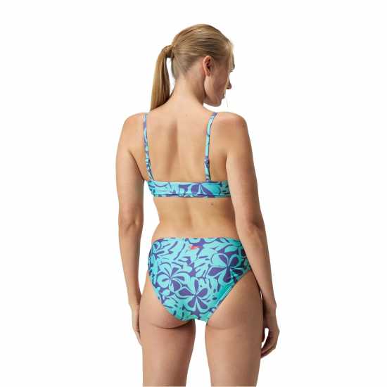 Speedo Womens Printed Adjustable Thinstrap 2 Piece Хапуна синьо Дамски бански