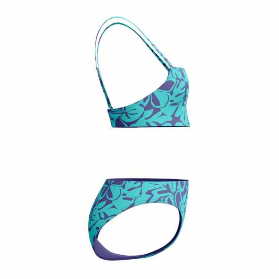 Speedo Womens Printed Adjustable Thinstrap 2 Piece Хапуна синьо Дамски бански