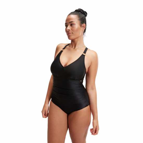 Дамски бански Speedo Womens Shaping V Neck 1 Piece Speedo Womens Shaping V Neck 1 Piece Дамски бански