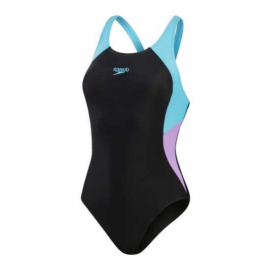 Дамски бански Speedo Colourblock Splice Muscleback Womens Speedo Colourblock Splice Muscleback Womens Дамски бански