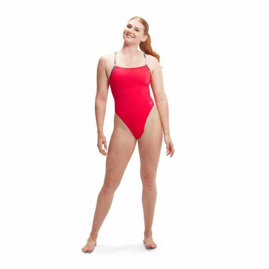 Speedo Lattice Tie-Back Swimsuit Womens  Дамски бански