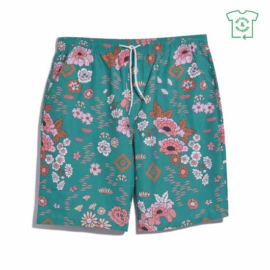 Farah Colbert Floral Swim Shorts Малард зелено Мъжки плувни шорти и клинове