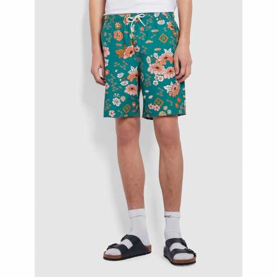 Farah Colbert Floral Swim Shorts Малард зелено Мъжки плувни шорти и клинове