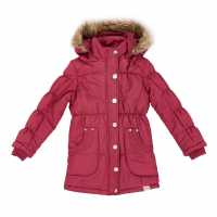 Lee Cooper Cooper Girls' Stylish Warm Jacket Burgundy Детски якета и палта