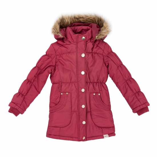 Lee Cooper Cooper Girls' Stylish Warm Jacket Burgundy Детски якета и палта