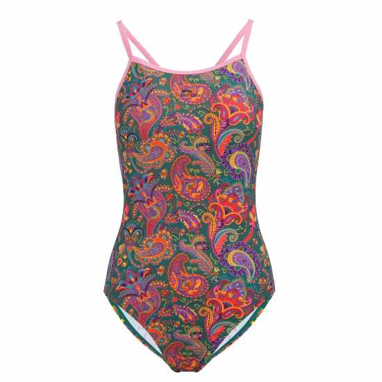 Дамски бански Slazenger Thinstrap One Piece Swimsuit Womens Розово/Печат Slazenger Thinstrap One Piece Swimsuit Womens Розово/Печат Дамски бански