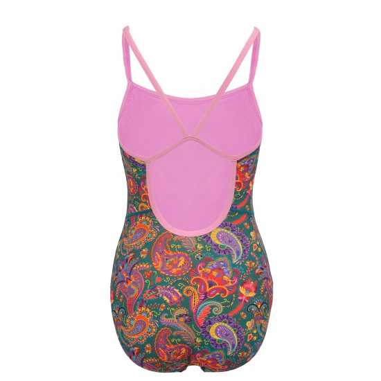 Дамски бански Slazenger Thinstrap One Piece Swimsuit Womens Розово/Печат Slazenger Thinstrap One Piece Swimsuit Womens Розово/Печат Дамски бански
