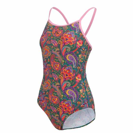Дамски бански Slazenger Thinstrap One Piece Swimsuit Womens Розово/Печат Slazenger Thinstrap One Piece Swimsuit Womens Розово/Печат Дамски бански
